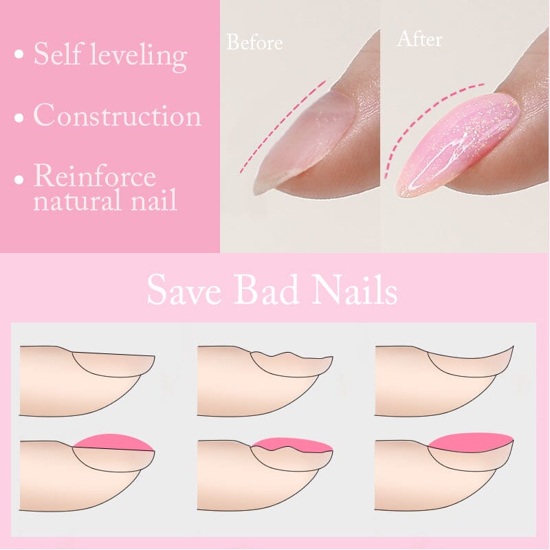 Flakes Rubber Base Gel URB031 7ml Base & Top Coat UR SUGAR 