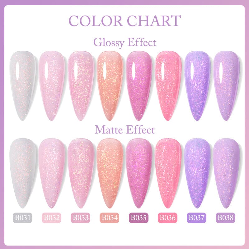 Flakes Rubber Base Gel URB031 7ml Base & Top Coat UR SUGAR 