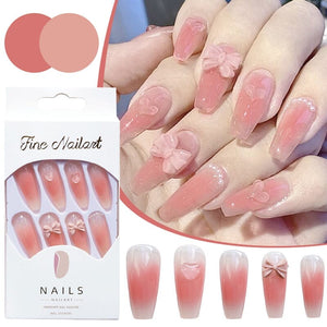 24pcs Khaki #41 Almond Press on Nails Nail Tips No Brand 