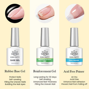 3pcs Gel Set Base Top Primer 10ml Base & Top Coat BORN PRETTY 