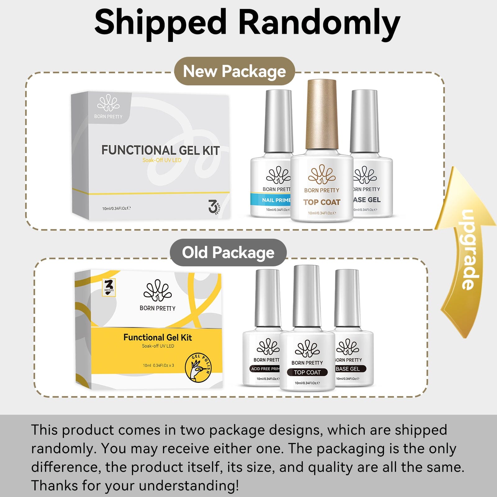 3pcs Gel Set Base Top Primer 10ml Base & Top Coat BORN PRETTY 