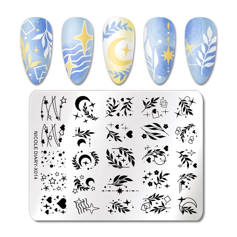 Stamping Plate NICOLE DIARY-X014 Nail Art NICOLE DIARY 