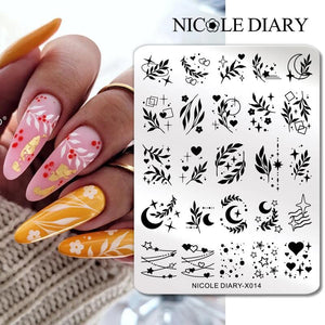 Stamping Plate NICOLE DIARY-X014 Nail Art NICOLE DIARY 