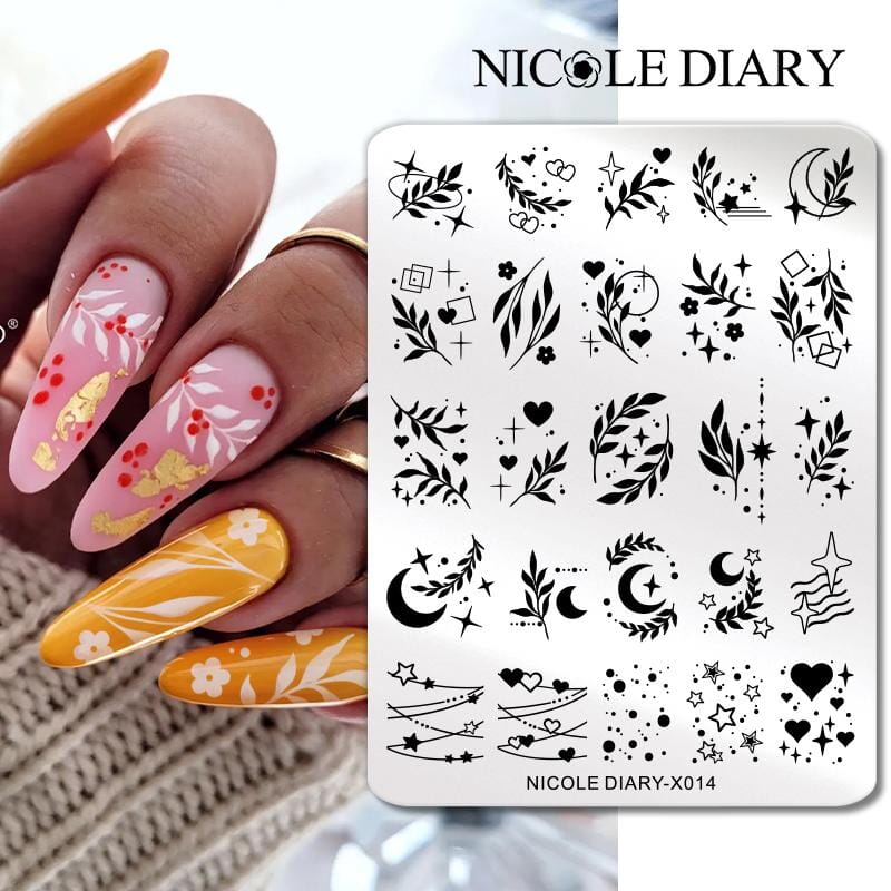 Stamping Plate NICOLE DIARY-X014 Nail Art NICOLE DIARY 