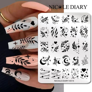 Stamping Plate NICOLE DIARY-X014 Nail Art NICOLE DIARY 