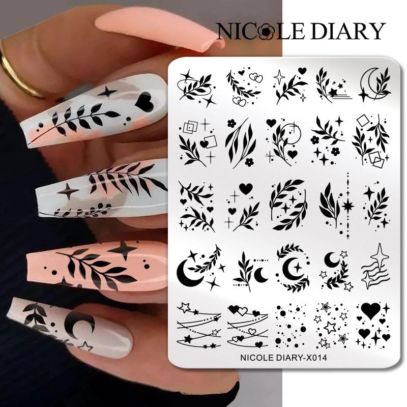 Stamping Plate NICOLE DIARY-X014 Nail Art NICOLE DIARY 