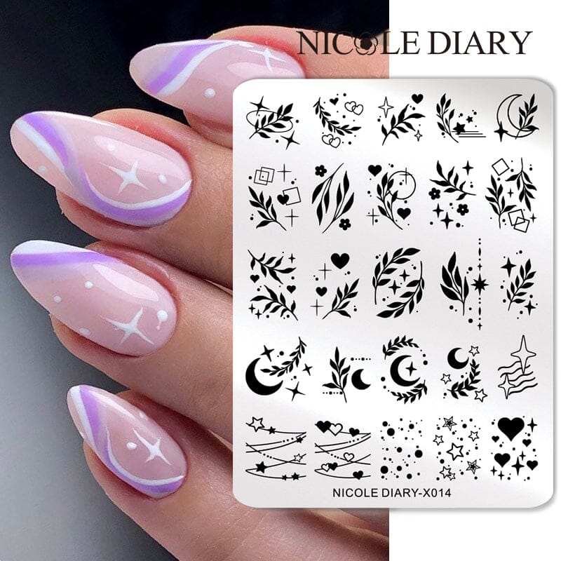 Stamping Plate NICOLE DIARY-X014 Nail Art NICOLE DIARY 