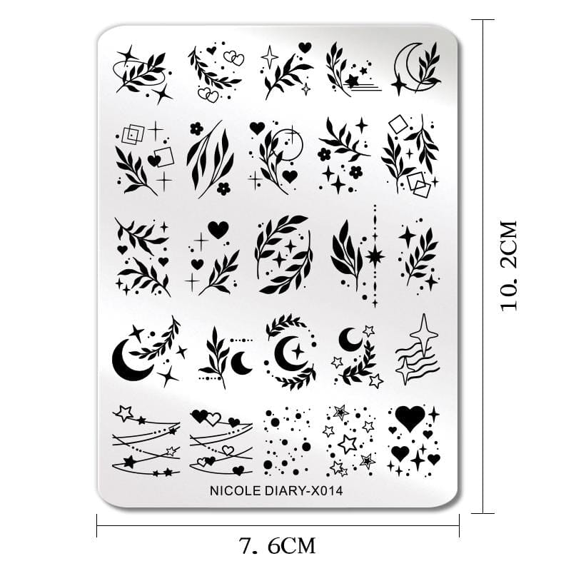 Stamping Plate NICOLE DIARY-X014 Nail Art NICOLE DIARY 