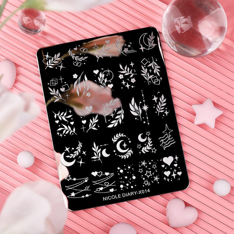 Stamping Plate NICOLE DIARY-X014 Nail Art NICOLE DIARY 