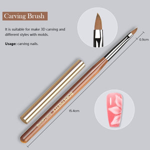 BORN PRETTY Nail Art Brush Tools & Accessories BORN PRETTY #02 Carving Brush(9mm) 