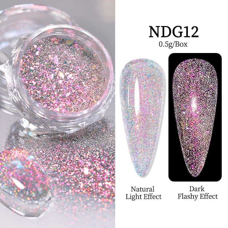 Auroras Reflective Giltter Nails Powder Nail Powder NICOLE DIARY NDG012 