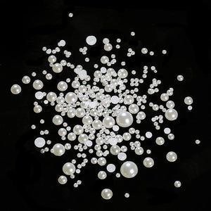 200pcs White Half Round Flat Bottom Pearls #01 Nail Art No Brand 