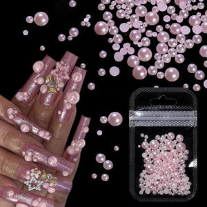 200pcs Half Round Flat Bottom Pearls Nail Art No Brand 