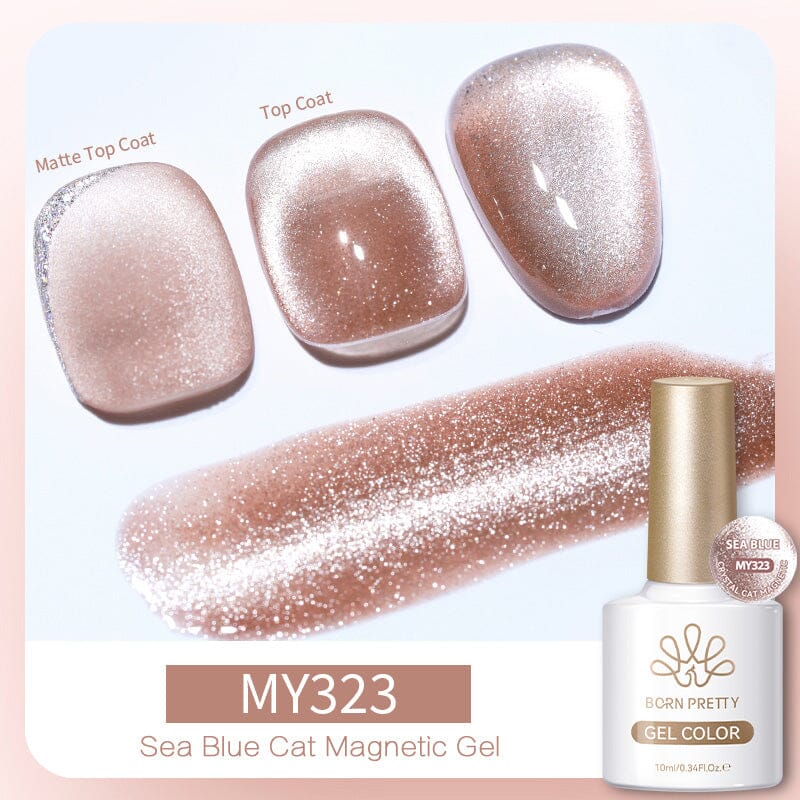 Crystal Cat Magnetic Gel MY323 Sea Blue 10ml Gel Nail Polish BORN PRETTY 