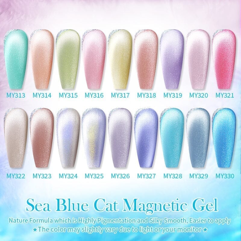 Crystal Cat Magnetic Gel MY313 Sea Blue 10ml Gel Nail Polish BORN PRETTY 