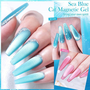 Crystal Cat Magnetic Gel Sea Blue Series 10ml Gel Nail Polish BORN PRETTY 