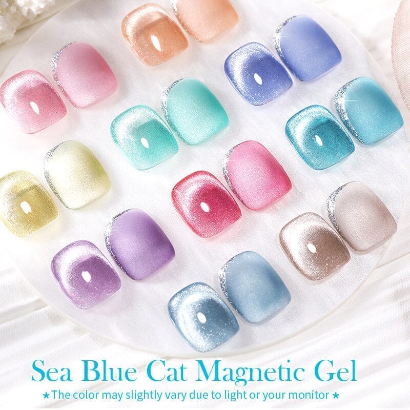 Crystal Cat Magnetic Gel Sea Blue Series 10ml Gel Nail Polish BORN PRETTY 