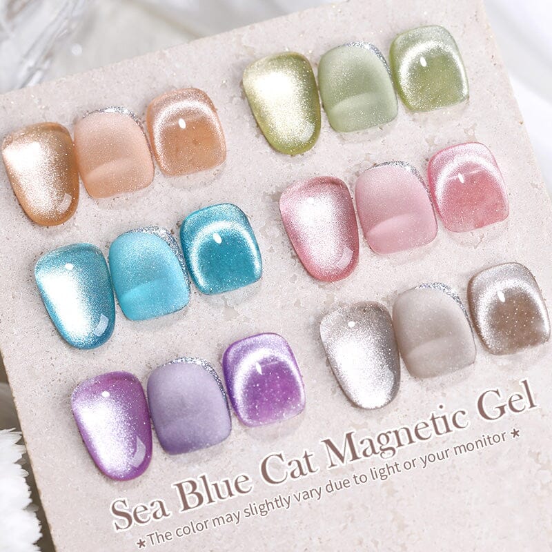Crystal Cat Magnetic Gel Sea Blue Series 10ml Gel Nail Polish BORN PRETTY 