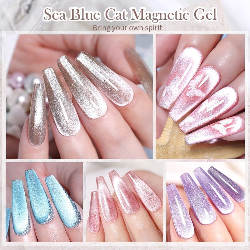 Crystal Cat Magnetic Gel Sea Blue Series 10ml Gel Nail Polish BORN PRETTY 