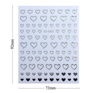 Star 3D Nail Sticker JO-2406 Silver Nail Art No Brand 