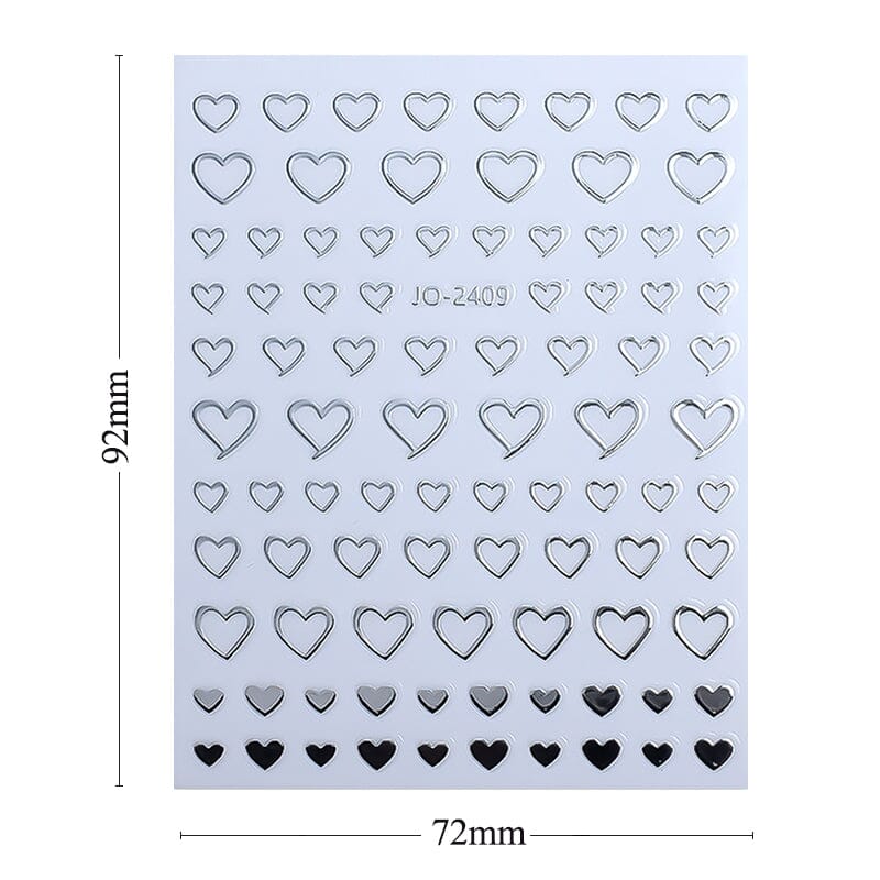 Star 3D Nail Sticker JO-2406 Silver Nail Art No Brand 