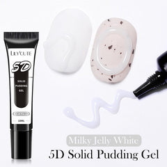 5D Solid Pudding Gel Milky Jelly White 10ml Gel Nail Polish LILYCUTE 