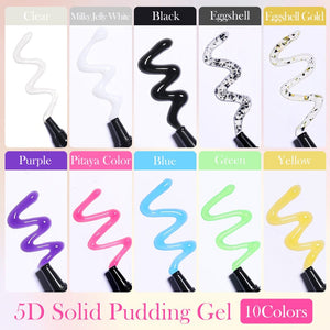 5D Solid Pudding Gel Milky Jelly White 10ml Gel Nail Polish LILYCUTE 