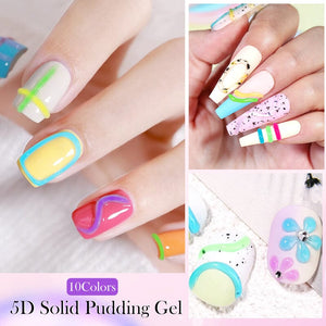 5D Solid Pudding Gel Clear 10ml Gel Nail Polish LILYCUTE 