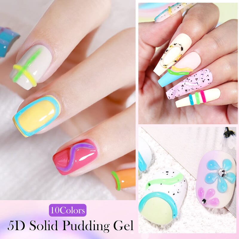 5D Solid Pudding Gel Clear 10ml Gel Nail Polish LILYCUTE 