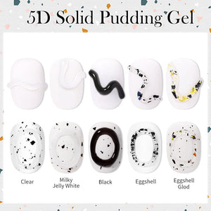 5D Solid Pudding Gel Clear 10ml Gel Nail Polish LILYCUTE 