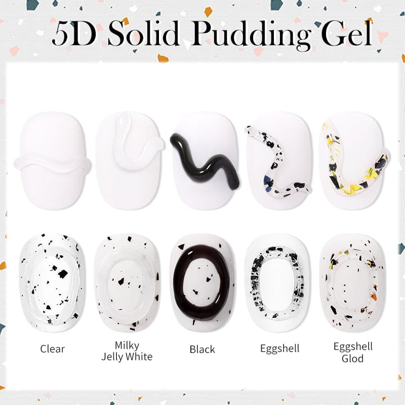 5D Solid Pudding Gel Clear 10ml Gel Nail Polish LILYCUTE 