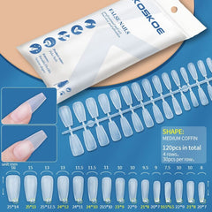 120pcs Medium Coffin Matte Soft Gel Tips False Nails 08 Nail Tips KOSKOE 