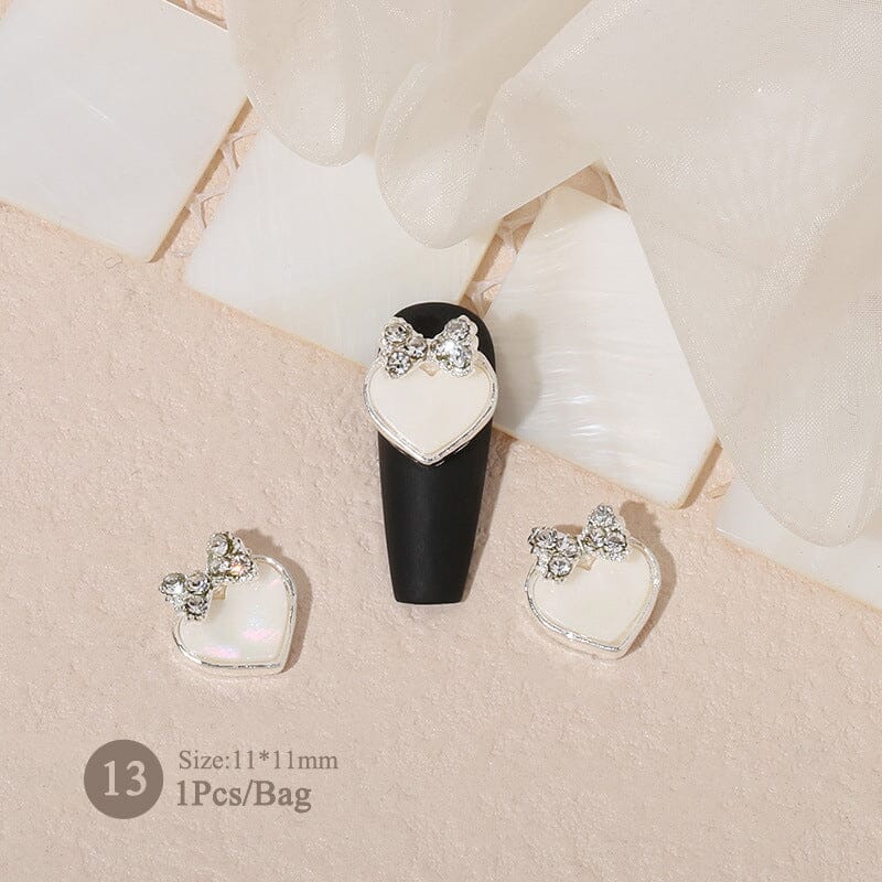 Butterfly Heart Metal Rhinestones Pearl Nail Decoration Nail Decoration No Brand 13 