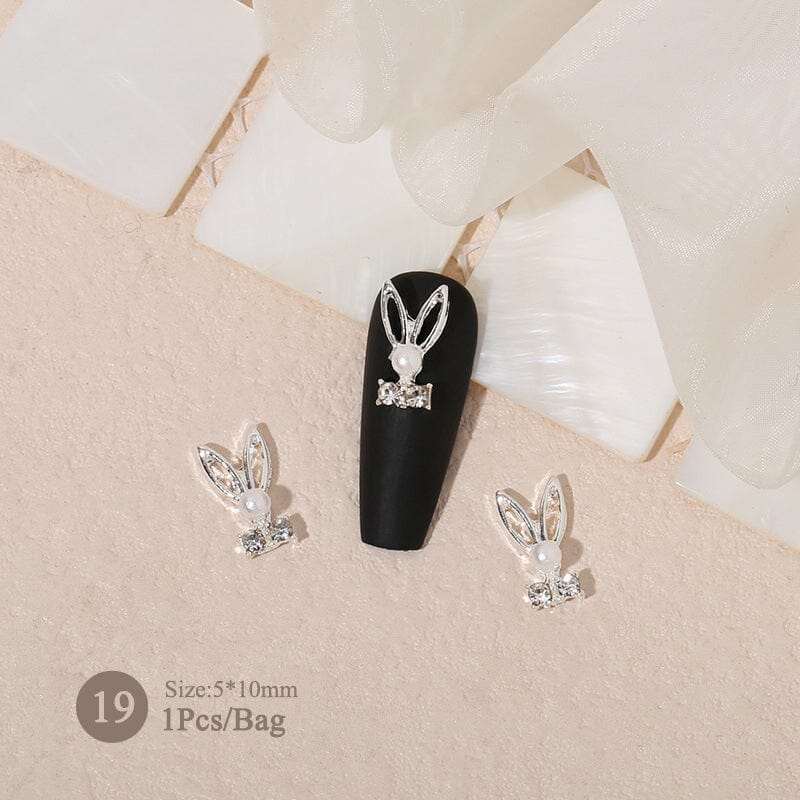 Butterfly Heart Metal Rhinestones Pearl Nail Decoration Nail Decoration No Brand 19 