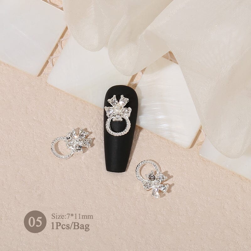 Butterfly Heart Metal Rhinestones Pearl Nail Decoration Nail Decoration No Brand 05 