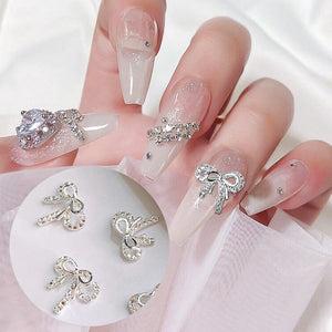 Gold Bowknot Metal Rhinestones Nail Art Decoration 05 Nail Decoration BORN PRETTY 