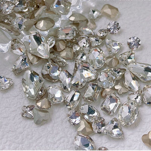 10pcs #12 8*9mm Transparent Irregular-Shaped Rhinestones Nail Art No Brand 