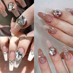 10pcs #04 6*8mm Transparent Irregular-Shaped Rhinestones Nail Art No Brand 