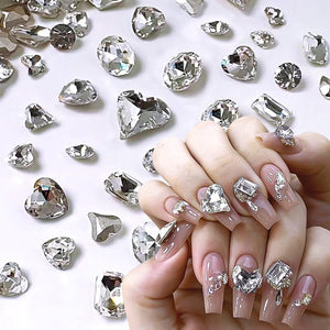 10pcs #12 8*9mm Transparent Irregular-Shaped Rhinestones Nail Art No Brand 
