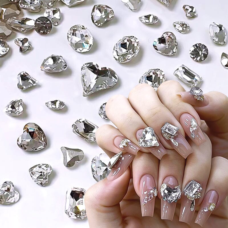 10pcs #12 8*9mm Transparent Irregular-Shaped Rhinestones Nail Art No Brand 