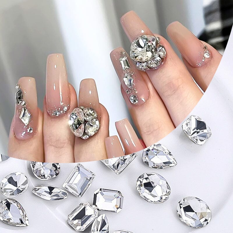10pcs #12 8*9mm Transparent Irregular-Shaped Rhinestones Nail Art No Brand 