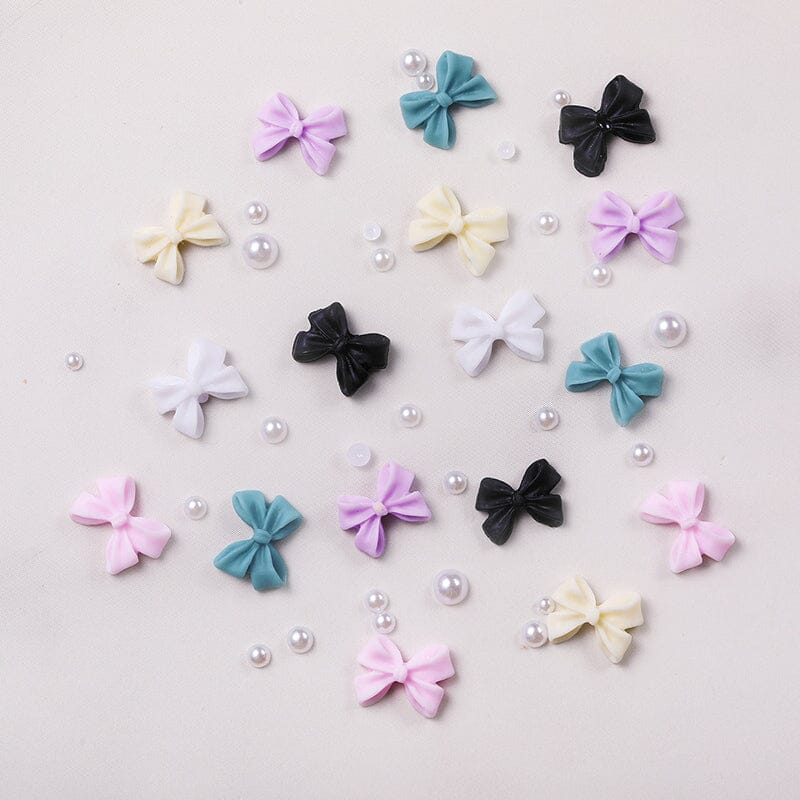 7 Grids 3D Decorations Bowknot Pearls #05 Nail Art No Brand 