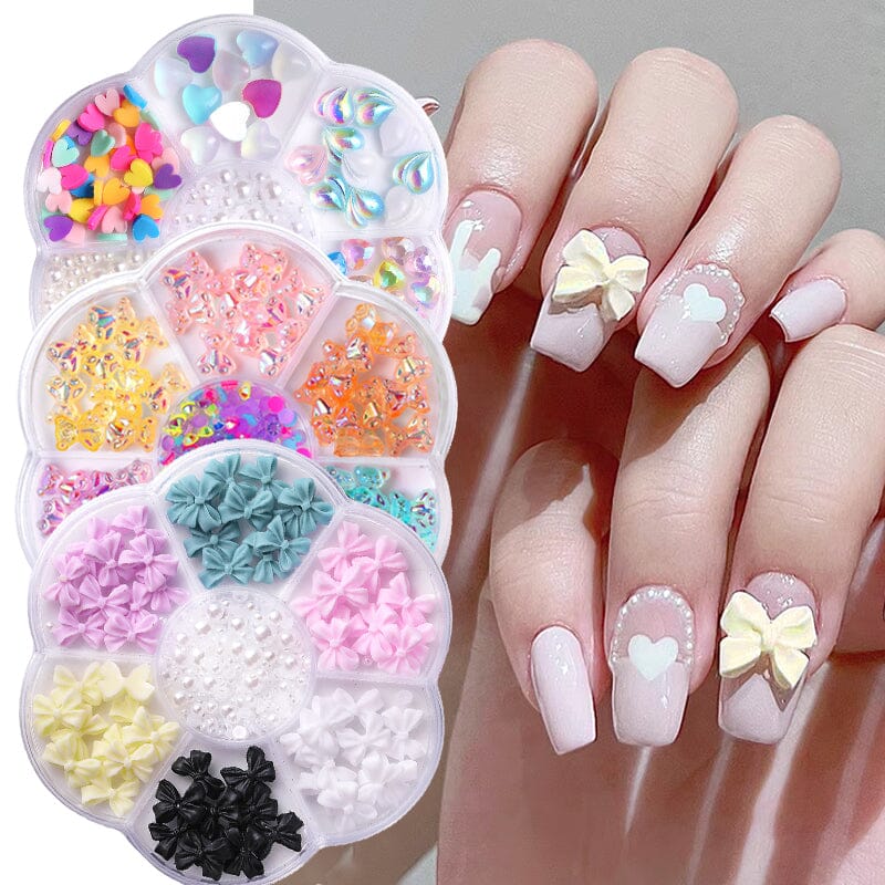 7 Grids 3D Decorations Bowknot Butterfly #01 Nail Art No Brand 