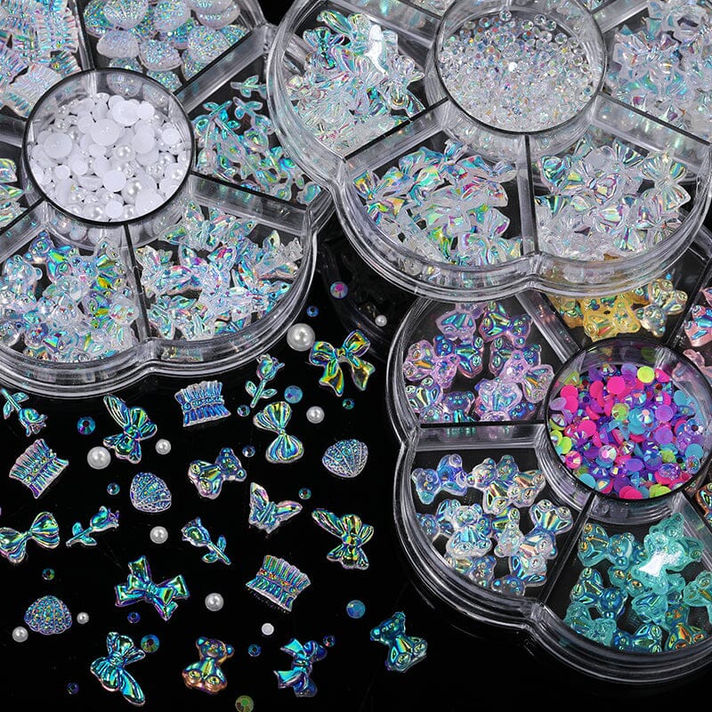 7 Grids 3D Decorations Bowknot Butterfly #01 Nail Art No Brand 
