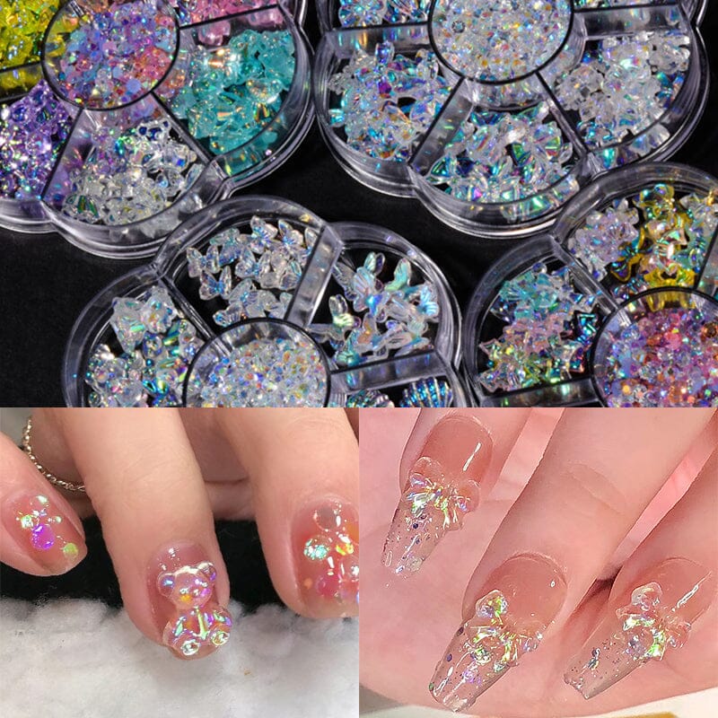 7 Grids 3D Decorations Bowknot Butterfly #01 Nail Art No Brand 