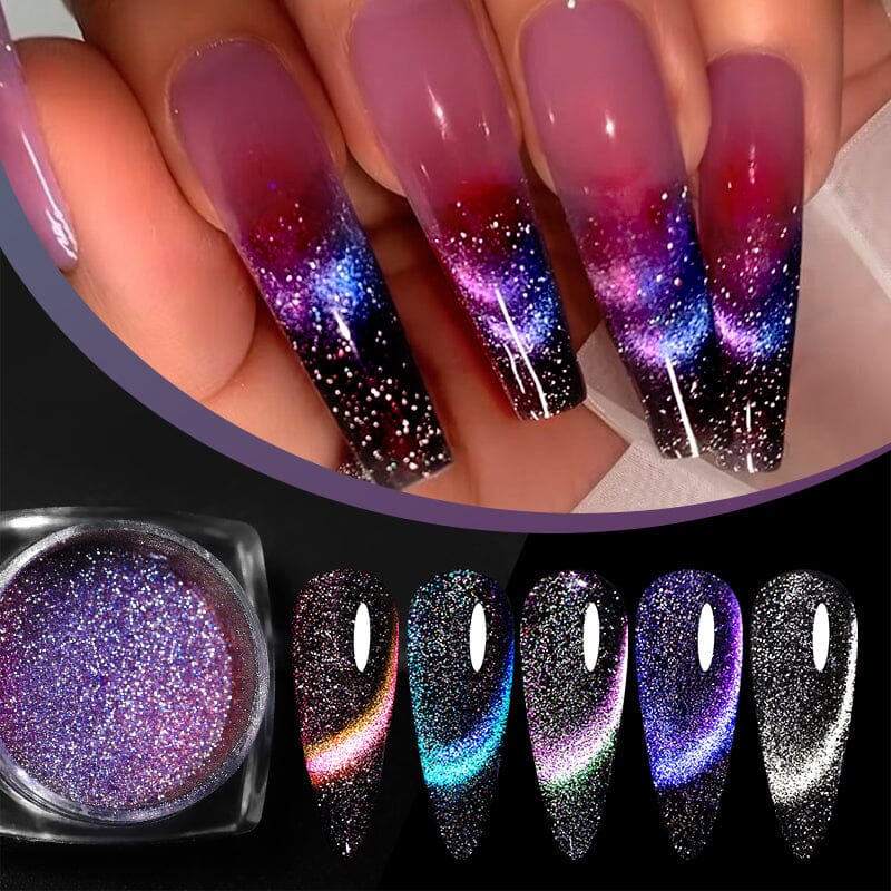 Silver Moon Cat Magnetic Nail Powder Nail Powder No Brand 