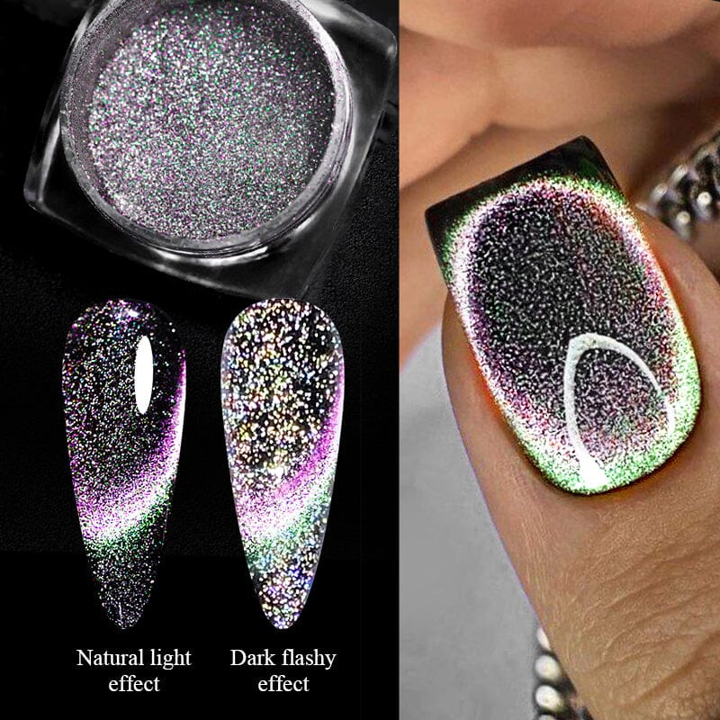 Silver Moon Cat Magnetic Nail Powder Nail Powder No Brand 