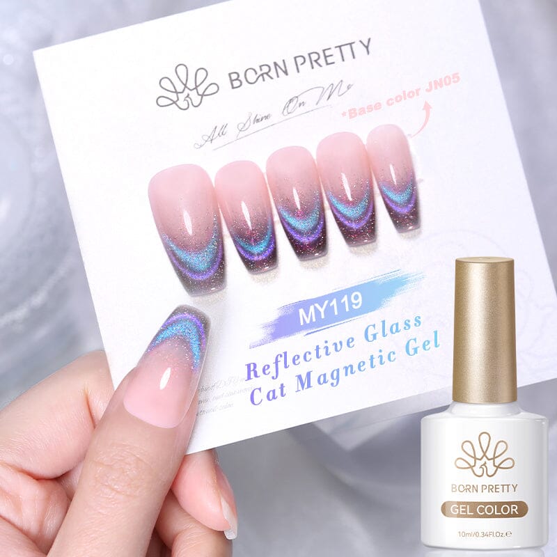 Colored Cat Magnetic Gel MY119 Reflective Glass 10ml Gel Nail Polish BORN PRETTY 