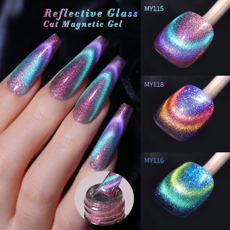 Colored Cat Magnetic Gel MY114 Reflective Glass 10ml Gel Nail Polish BORN PRETTY 