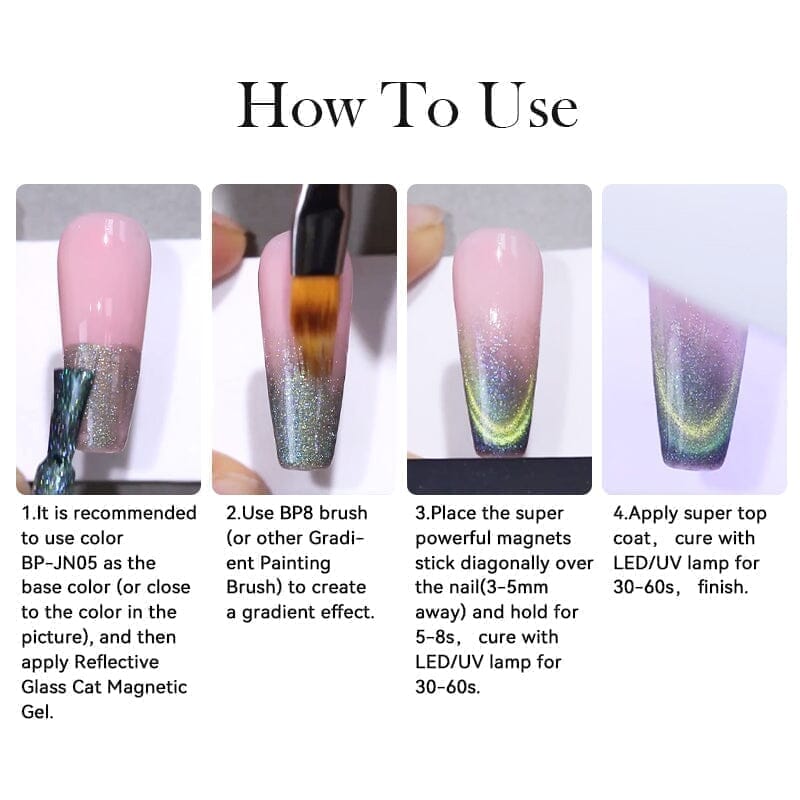 Colored Cat Magnetic Gel MY116 Reflective Glass 10ml Gel Nail Polish BORN PRETTY 